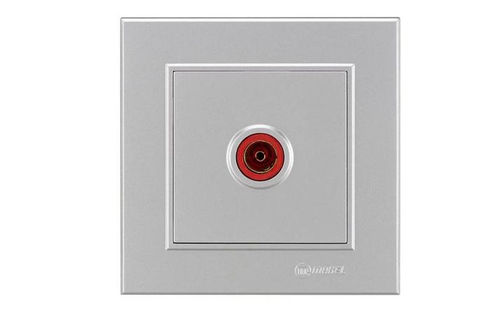 Розетка телевизионная проходная TV СП Karea 16А IP20 серебр. Makel 56065007