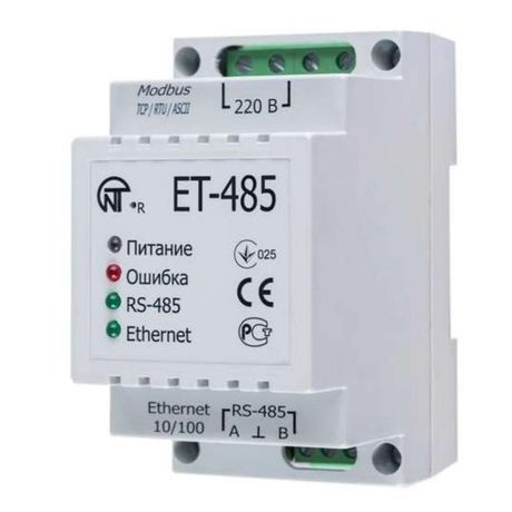 Преобразователь интерфейсов ЕТ-485 (24 V) (точка доступа к NT Cloud (Ethernet) RS-485 питание 220В или 7-24В к-во модулей - 3 НовАтек-Электро 3425680485-24