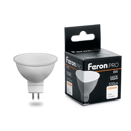 Лампа светодиодная .PRO LB-1608 MR16 G5.3 8W 6400K OSRAM LED | 38091 Feron