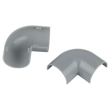 Поворот T-90-KK-30-13-F на 90 градусов для полукруглого кабель-канала серый 30х13мм 2шт/комплект | Б0064967 ЭРА