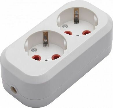 Розетка переносная разборная 2-местная с/з, белый, Stekker - 39010 FERON PST16-210-20