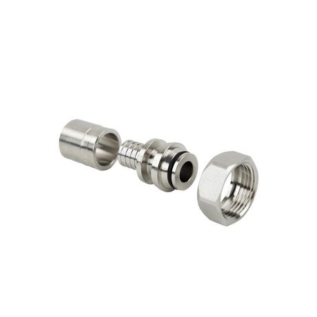 Муфта с накидной гайкой (евроконус) аксиальная латунь 16х22х3/4дюйм никель RTP 37782