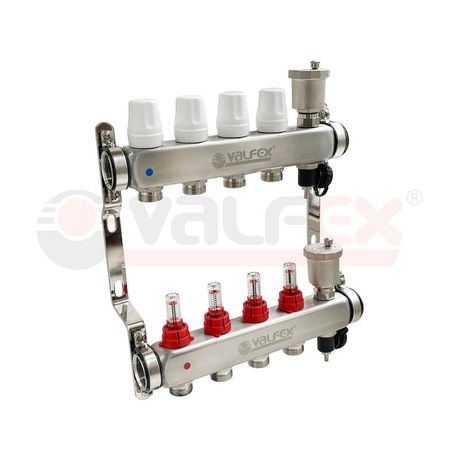 Коллекторная группа с расходомерами 1'x9 выход 3/4' евроконус - VF.586.0609 VALFEX