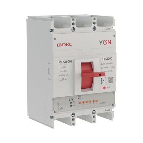 Выключатель автоматический MGS1600S 3P 400-1000А 66кА с электронным расцепителем ETS YON MGS1600S-3ETS1000 ДКС
