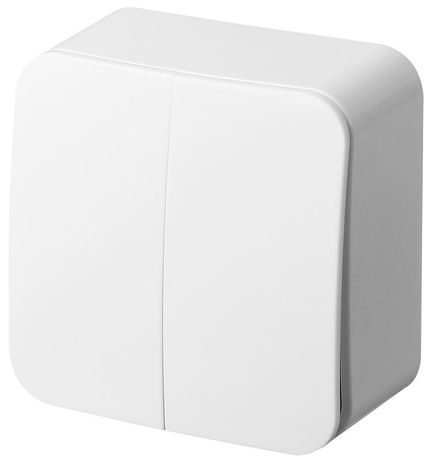 Двухклавишный выключатель, наклодного монтажа, цвет белый - FS3023W Jasmart