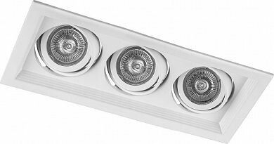 Светильник встраиваемый карданный под лампу MR16 DLT203 3x50W G5.3 белый | 29772 FERON