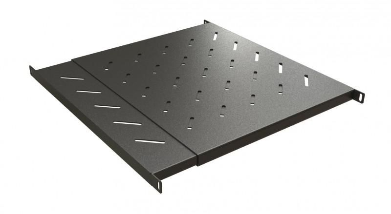 Полка с 19дюйм креплением раздвижная 0.5U регулируемой глубиной установки от 405мм до 700мм нагрузка 60кг для в шкафы 600-800мм TSD3L-0.5U-405/700-RAL9005 черн. Hyperline 443446