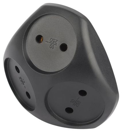 Эра Б0059721 Разветвитель электрический SPx-3-B на 3 розетки без заземл 10А черн