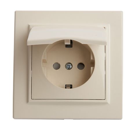 Розетка одноместная с/з с крышкой, 250В, 16А серия Эрна, слоновая кость Stekker - PST16-9012-02 39238 FERON