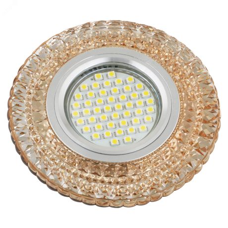 Светильник встраиваемый DLS-F131 GU5.3 CHROME/GOLD без лампы метал. хром отделка полимер зол. Uniel UL-00003239 DLS-F131-2001