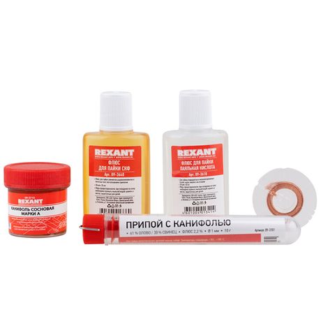 Набор для пайки К1 универсальный (припой, флюс ПК, СКФ, канифоль, оплетка) | 09-3740 REXANT MEET