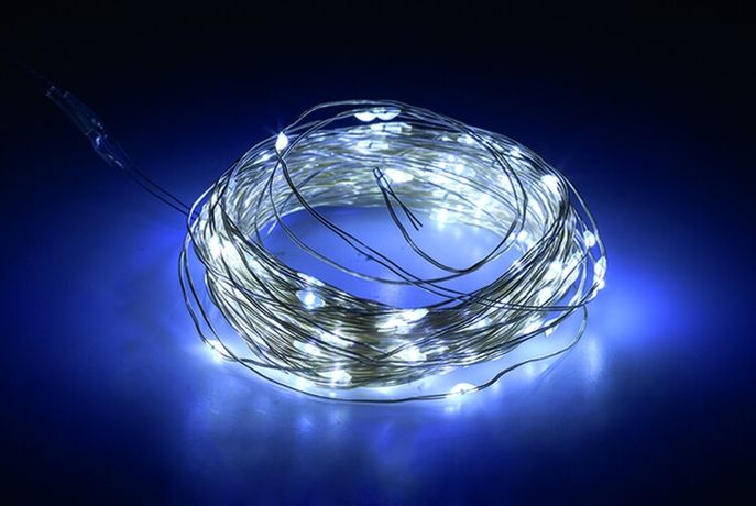 Гирлянда садовая ERASF22-17 Нить на солнечной батарее, холодный свет 21,9 м - Б0053368 ЭРА