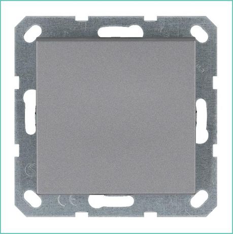 Выключатель одноклавишный 10A 250V~ с накладкой, цвет Алюминий - G3011S Jasmart