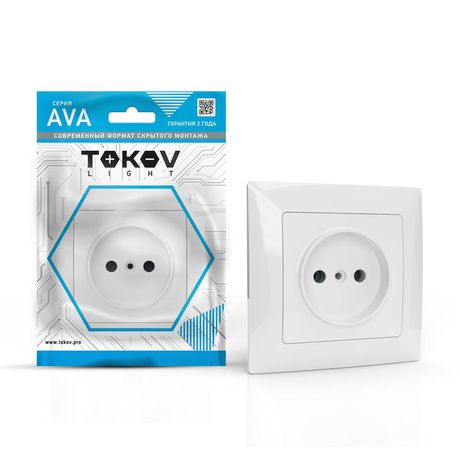 Розетка 1-м СП AVA 16А IP20 без заземл. защ. шторок в сборе бел. TOKOV LIGHT TKL-AV-R1F-C01