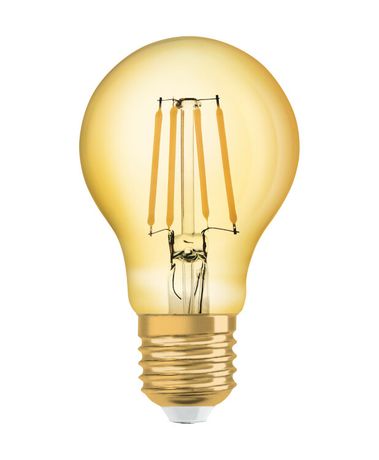 Лампа светодиодная филаментная Vintage 1906 LED CL A FIL GOLD 50 non-dim 6.5W/824 6.5Вт тепл. бел. E27 (замена 50Вт) зол. OSRAM 4058075293298