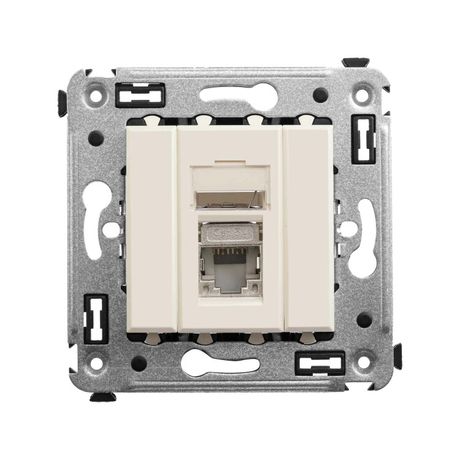 Компьютерная розетка RJ-45 в стену, кат.5e одинарная экранированная, "Avanti","Ванильная дымка" | 4405363 DKC ДКС DKC (ДКС) арт. 4405363