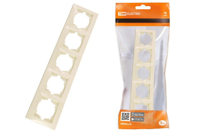 Рамка 5-ти постовая горизонтальная сл. кость "Лама" | SQ1815-0137 TDM