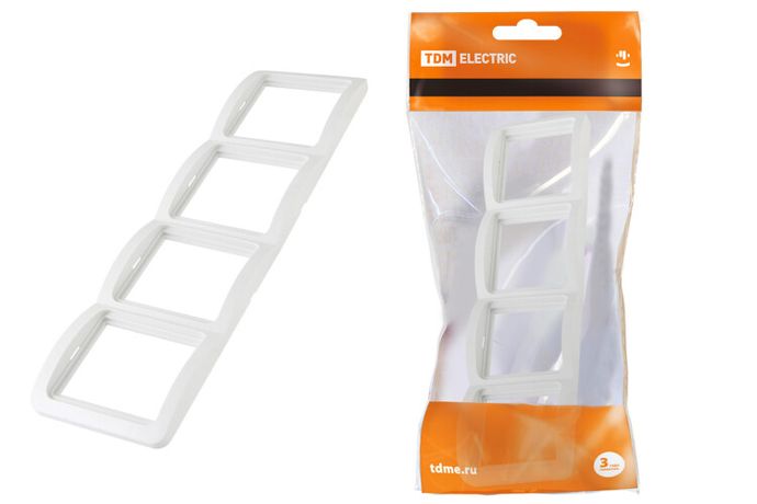 Рамка 4-ая вертикальная белая "Валдай" | SQ1804-0022 TDM