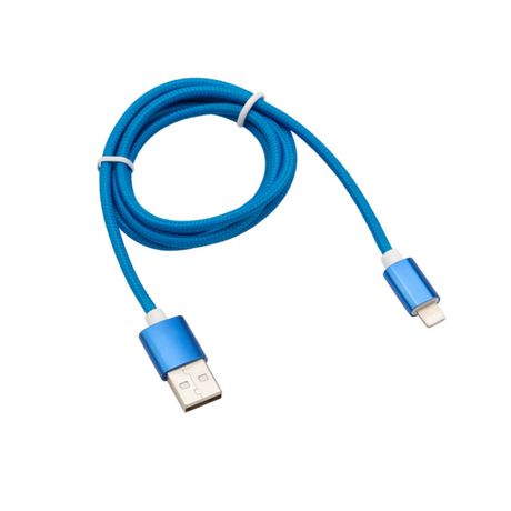 Кабель REXANT USB-Lightning 1 м, синяя нейлоновая оплетка |18-7052 | MEET 18-7052