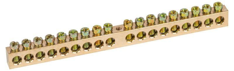 Шина NO-122-34 PEN земля-ноль 8х12мм 18/1 латунная крепеж по центру | Б0047250 ЭРА