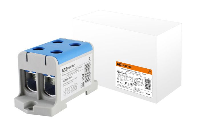 Клемма вводная силовая КВС 4 ввода 16-95 кв.мм. синяя | SQ0833-0105 TDM