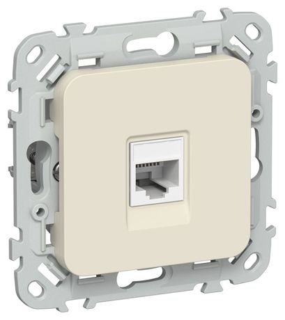 Розетка компьютерная СП FLITE РК5е-1-0-ФлСл RJ45 кат.5E UTP механизм сливочный IEK FI-K12-1-K86 IEK арт. FI-K12-1-K86