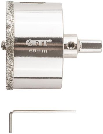 Коронка кольцевая по керамограниту, камню и кафелю алмазная с центровочным сверлом 65х70 мм - 16224 РОС