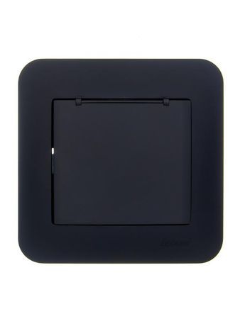 Розетка 1-м СП ASTI 16А IP20 с заземл. крышкой термопласт в сборе черн. бархат. LEZARD 7081-4242-123В 7081-4242-123B