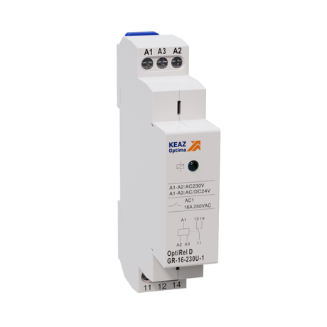 Реле промежуточное OptiRel D GR-08-230U-3 модульное 8А 230В АС или 24В AC/DC 3СО | 332040 КЭАЗ