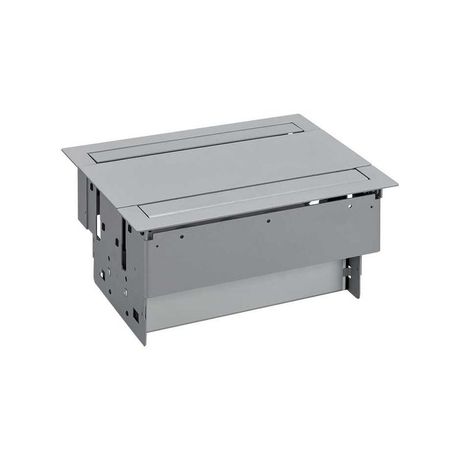 Блок розеточный врезной с крышкой двухсторон. и мет. вводом 8schuko алюм. Simon 400 47404000-133