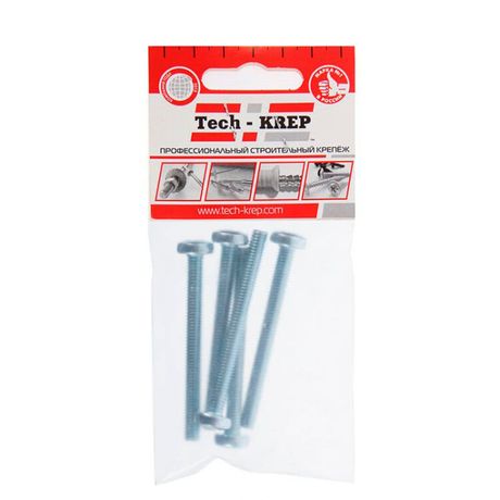 Винт DIN7985 с полукруглой головкой оцинк. М6х60 (5 шт) - пакет ( 0,069 кг) | 126583 Tech-KREP