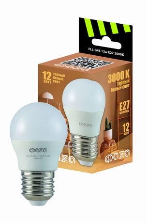 Лампа светодиодная FLL- G45 12w E27 3000K 230/50 ФАZA | .5038622 Jazzway