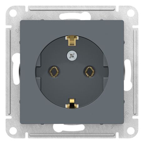 Механизм розетки 1-м СП ATLAS DESIGN с заземл. 16А грифель SchE ATN000743 APC