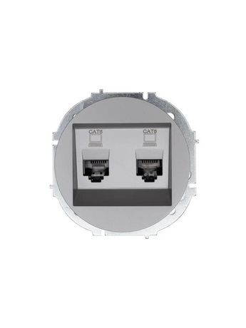 Розетка компьютерная 2-м СП OSEN кат.6 с модулем механизм сер. матов. LEZARD 743-7488-142