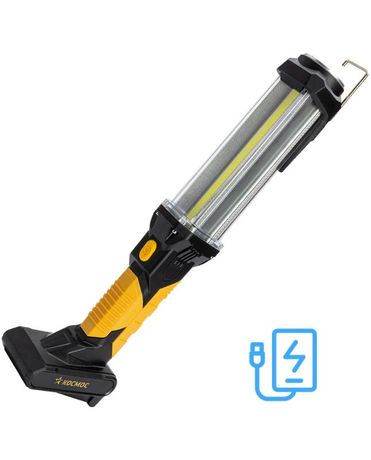 Фонарь рабочая серия аккум/12ВтCOB+5Вт/Li-ion18650 4000mAh/Powerbank/индик/USBС/магн - KOC704Lit Космос