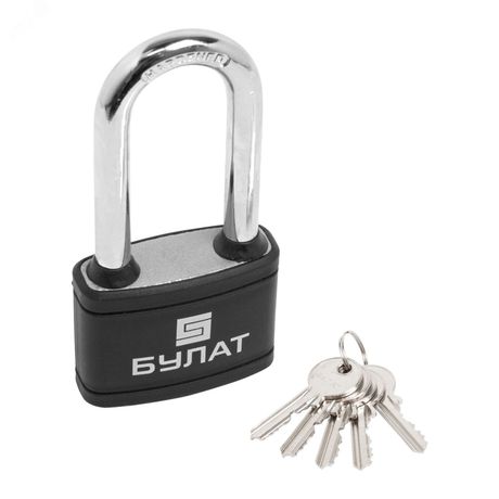Замок навесной БУЛАТ ВС 365-01 ПЛ чугунный в пластике 5кл. d=9мм - 14515 ПТК