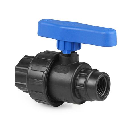 Кран шаровой компрессионный внутр. резьба + PN10 1х1дюйм для ПЭ труб RTP 15464