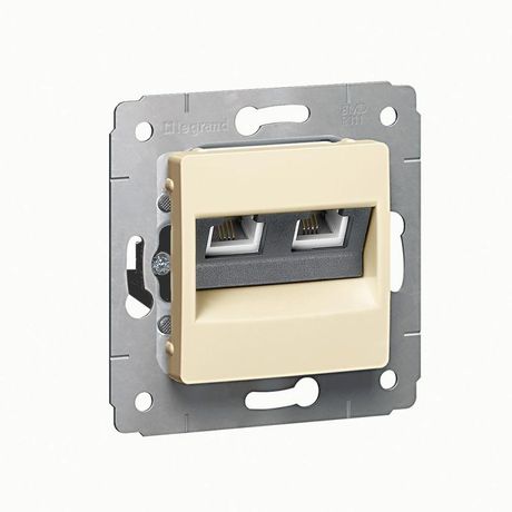 Розетка телефонная 2-м СП Cariva RJ11 сл. кость (DIY-упак.) Leg 695921 Legrand Legrand арт. 695921