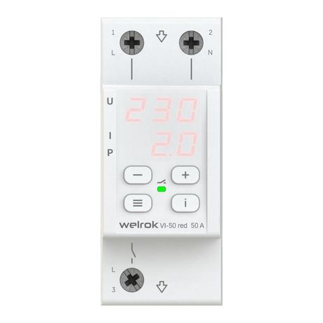 Реле напряжения c контролем тока Welrok VI-50 red - 4660251140267