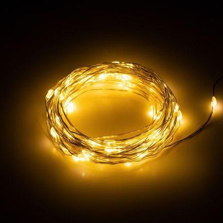 Гирлянда светодиодная новогодняя нить теплый свет 10 м 100 microled IP20 Intro Holiday INNR-01Z - Б0060441 ЭРА
