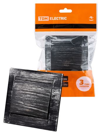 Кнопка звонковая 6А старинное серебро "Лама" | SQ1815-0627 TDM