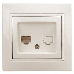 Розетка информационная RJ45, СУ, Plano, сл.кость, 1-303-02 - Б0027622 ЭРА