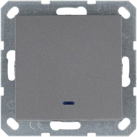 Переключатель проходной 1-кл. 10А IP20 с подсветкой механизм алюм. Jasmart G3012NS