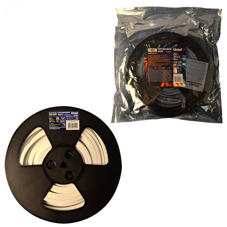 Светодиодная гибкая герметичная лента. NEON.ULS-N11-2835-120LED/m-8mm-IP67-DC24V-10W/m-15M-4000K катушка 15м в герметичной упаковке белый свет 4000К - UL-00009097 Uniel