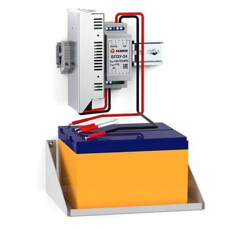 Комплект бесперебойного питания, 24VDC, питание 94-264VAC, 47-63Гц, максимальная нагрузка 2А, ток заряда батареи 1А, 126х150х86мм - 40079 Тахион КБП-24/2