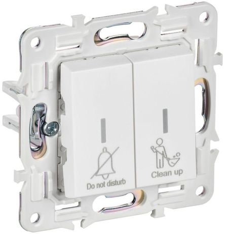 Выключатель 2-кл. SKANDY 10А SK-V16W для отелей с индикацией арктич. бел. IEK SK-V20-2-10-K01