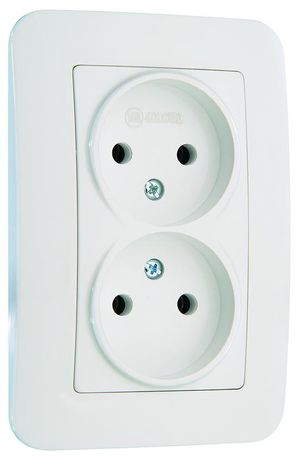 Розетка 2-м СП Lillium N 10А без заземл. бел. Makel 55017