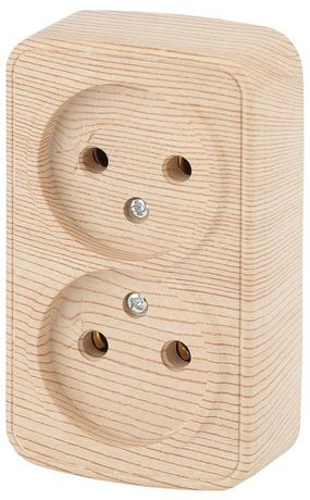 Розетка однофазная наружная (открытой установки) без шторок сосна 16А 250В IP20 винтовые зажимы 3-203-11 Intro Polo - Б0036109 ЭРА