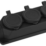 Колодка каучуковая с/з 3гн 16A IP44 черная K-3e-B-IP44| Б0044545 | Made In China
