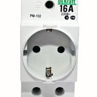 Розетка модульная на DIN-рейку 2P+PEN 16A РМ-102 220В D | 18012DEK DEKraft APC
